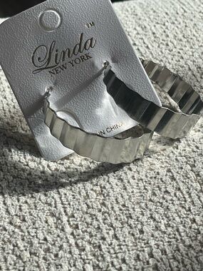 Silver Ripple Hoop Earrings
